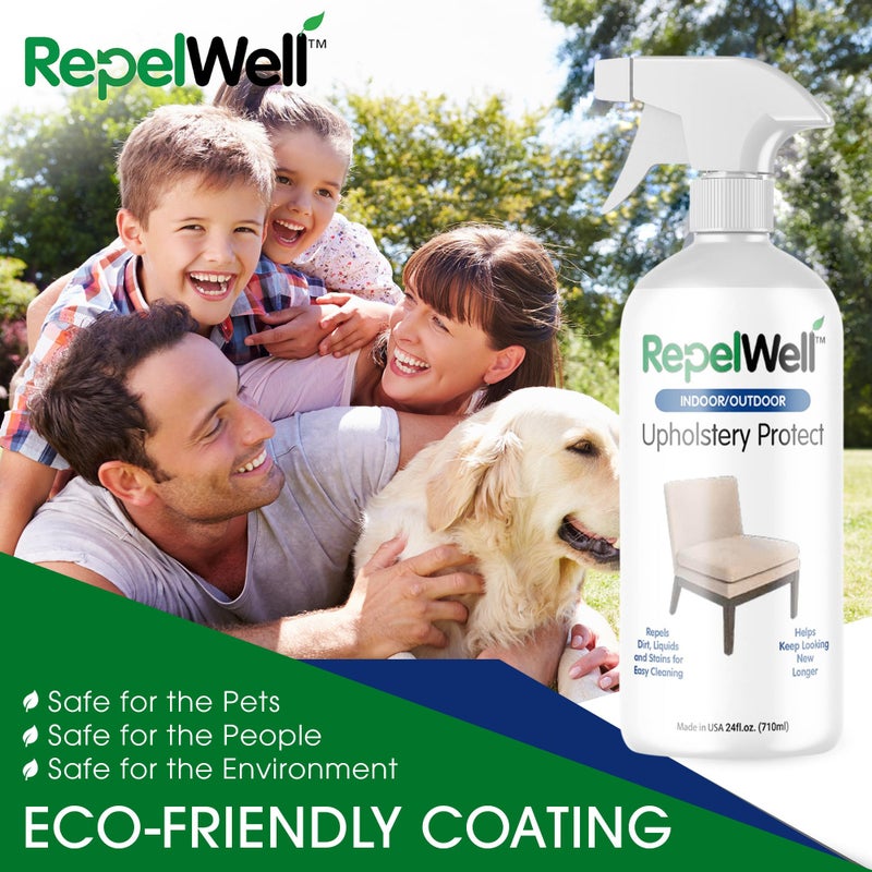RepelWell Eco-Friendly Upholstery Protect Stain & Water Repellent Spray 24oz â€“ Non-Toxic, Pet-Safe Formula for Fabric, Leather, & Suede â€“ Long-Lasting Stain Guard Keeps Furniture Clean & New - Image 2